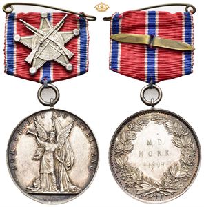 For Frihed og Fædreland. Sølv 31 mm i originalt etui