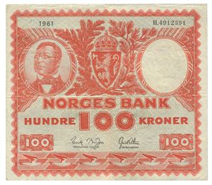 100 kroner 1961. H4912391