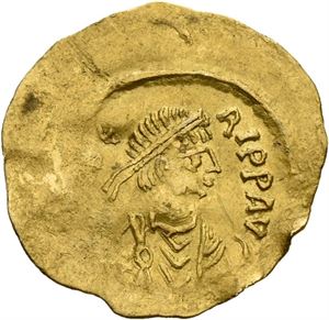 Maurice Tiberius 582-602, tremissis, Constantinople (1,48 g). R: Kors. Svakt preget/weakly struck