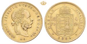 10 francs/4 forint 1886 KB