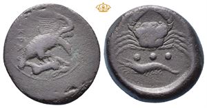 SICILY, Akragas. Circa 450-415/06 BC. Æ tetras (10,01 g)