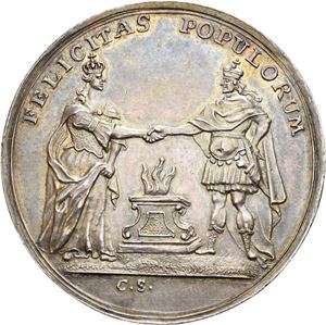 Hessen, Fredrik I, Bryllupet Mellom Fredrik (II) og Mary av England. Sølv. 40 mm