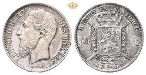 Leopold II, 50 centimes 1886