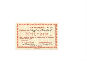 Polaris Fabrikker a/s, 10 kroner, Sandnes 10/5-1940. Nr.445