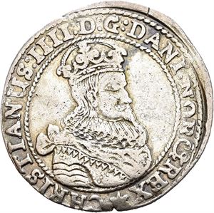 CHRISTIAN IV 1588-1648, CHRISTIANIA, 1/4 speciedaler 1628. S.29