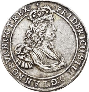 FREDERIK III 1648-1670 Avstøpning i sølv av Akershusspeciedaler u.år/n.d. (1661). S.18