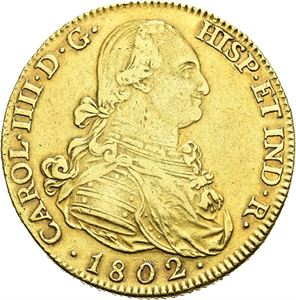 Carl IV, 8 escudos 1802.Madrid