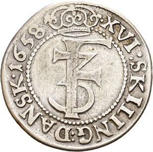 FREDERIK III 1648-1670, CHRISTIANIA, 1 mark 1658. S.49