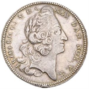 3 krone u.år/n.d. (1746). Kantskade/edge nick. S.3. Preget i 500 eksemplarer i anledning tronskiftet