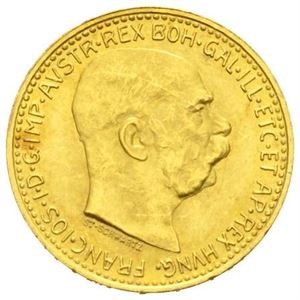 Franz Josef, 10 coronas 1912. Nypreg/restrike