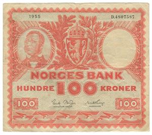 100 kroner 1955. D4807587