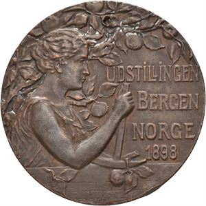 Bergensutstillingens prismedalje 1898. Holmboe/Hammer. Bronse. 45 mm