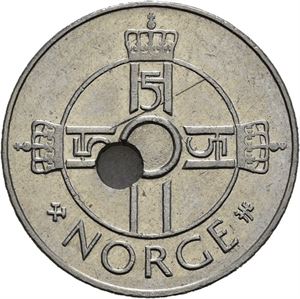 1 krone 1998. Feilsentrert hull/hole off center