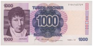 1000 kroner 1990. 3104163729