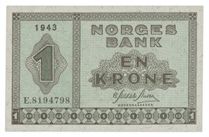 1 krone 1943. E8194798