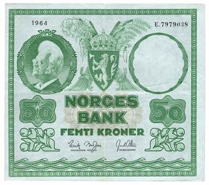 50 kroner 1964. E7979038.