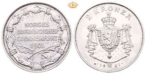 Norway. 2 kroner 1907, med geværer