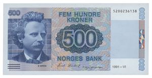 500 kroner 1991. 5200236138