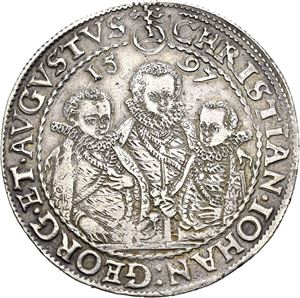 Christian II, Johann Georg I & August, taler 1597, Dresden