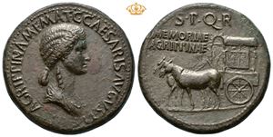 Agrippina Senior, wife of Germanicus, mother of Gaius (Caligula). Died AD 33. Æ sestertius (27,12 g).