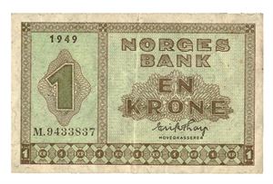 1 krone 1949. M9433837