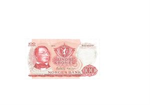 100 kroner 1971. X6149295. Erstatningsseddel/replacement note