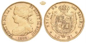 Isabella II, 10 escudos 1868 (73). Madrid