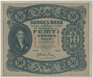 50 kroner 1943. C.8044312.