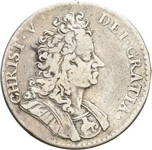 CHRISTIAN V 1670-1699, KONGSBERG 2 mark 1699. S.7