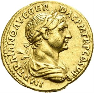 Trajan 98-117, aureus, Roma 113-114 e.Kr. (7,07 g). R: Bonus Eventus stående