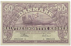 50 kroner 1954 n. No. 0963452
