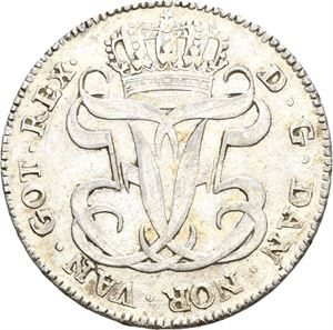 FREDERIK V 1746-1766 24 skilling 1763. S.11