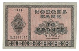 2 kroner 1949. G2211077