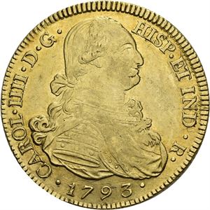 Carl IV, 8 escudos 1793 P