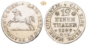 1/12 taler 1829. Svakt renset på advers/slightly cleaned on obverse