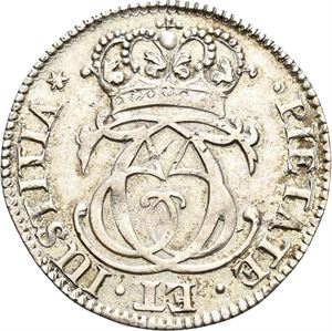 CHRISTIAN V 1670-1699, KONGSBERG 2 mark 1686. S.20