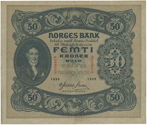 50 kroner 1935. B.3486058.