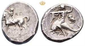 CALABRIA, Tarentum. Circa 235-275 BC. AR nomos (6,44 g)