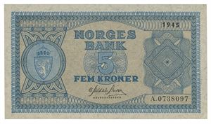 5 kroner 1945. A0738097