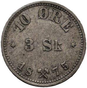 10 øre / 3 skilling 1875