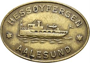 Hessøyfergen, Aalesund, pollett med KUSSIUS på baksiden