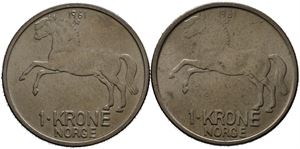 1 krone 1961, 2 stk
