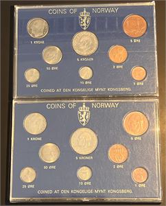 Norge, myntsett 1969. 2 stk. Sandhill. Begge med små sprekker i plasten