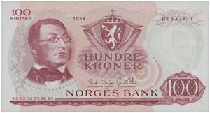 100 kroner 1964. B6537811.