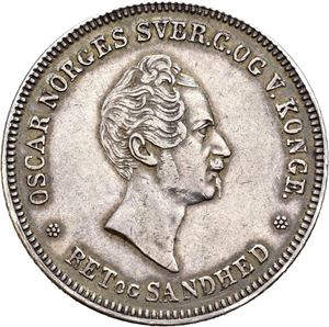 OSCAR I 1844-1859, KONGSBERG, 1/2 speciedaler 1849