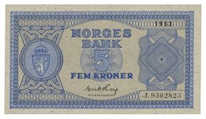 Norway. 5 kroner 1953. J9302823