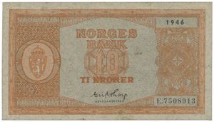 10 kroner 1946. E.7508913.