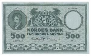 500 kroner 1975. G.2007012. Erstatningsseddel