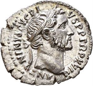 Antoninus Pius. AD 138-161. AR denarius, Roma AD 154-155, (3,05 g). Laureate head of A. Pius right / COS IIII, Annona standing left, holding two corn ears and resting left hand on modius, filled with corn ears, set on prow. Almost as struck. A few tiny hairlines on reverse. Lightly toned and lustrous.