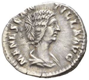 MANLIA SCANTILLA, g.m. Didius Julianus, denarius, Roma 193 e.Kr. R: Juno stående mot venstre. Ex. Künker nr.216 8/10-2012 nr.1096